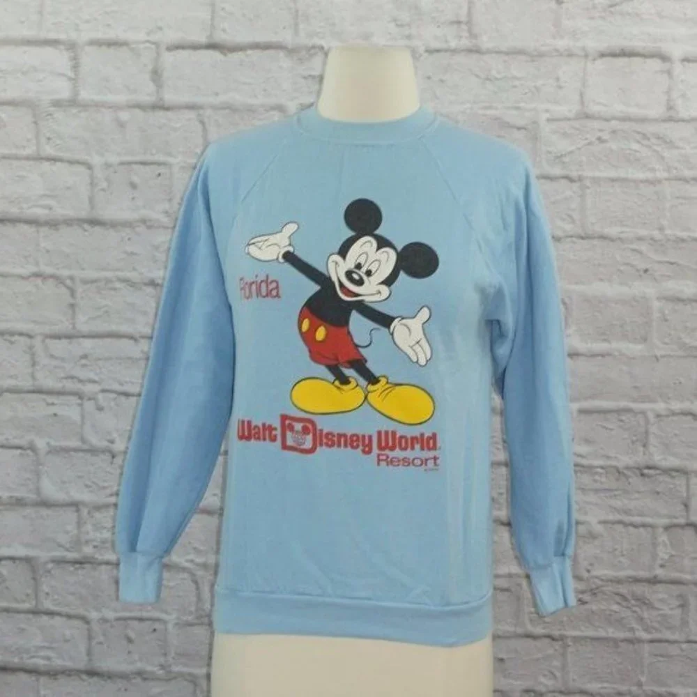Vintage 80s Disney Mickey Mouse Pullover Jumper Sweatshirt Small - Picture 1 of 7